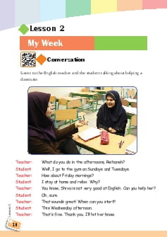 Lesson 2: My Week